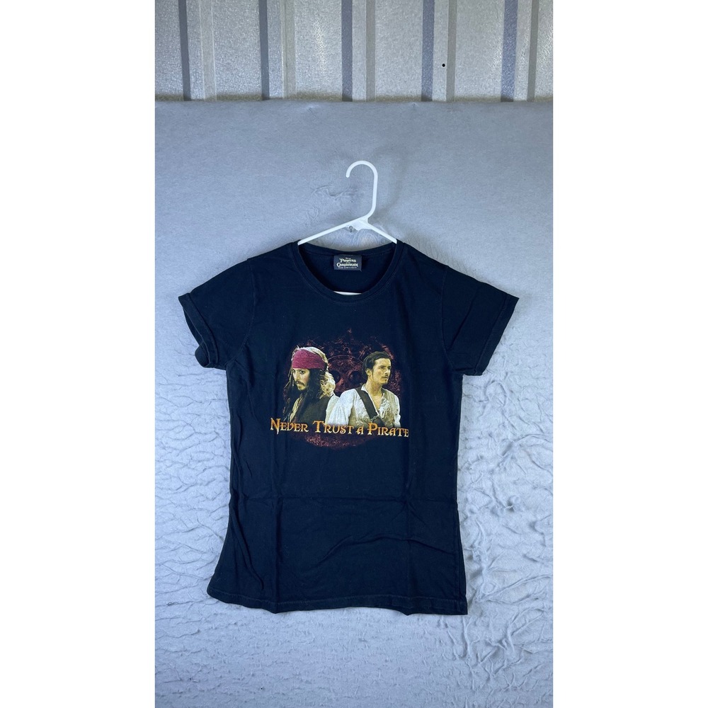 Disney Pirates of the Caribbean T-Shirt Mens XL Black Good Graphic Tee Movie